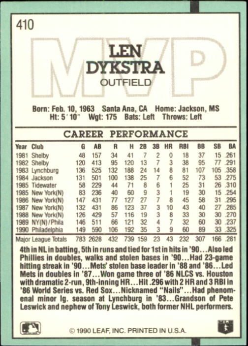 thumbnail 271  - 1991 Donruss Baseball Card Pick 273-521