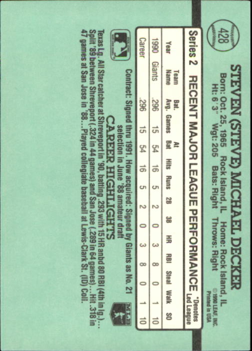 thumbnail 305  - 1991 Donruss Baseball Card Pick 273-521