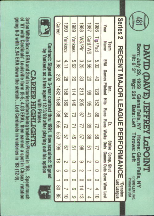 thumbnail 399  - 1991 Donruss Baseball Card Pick 273-521