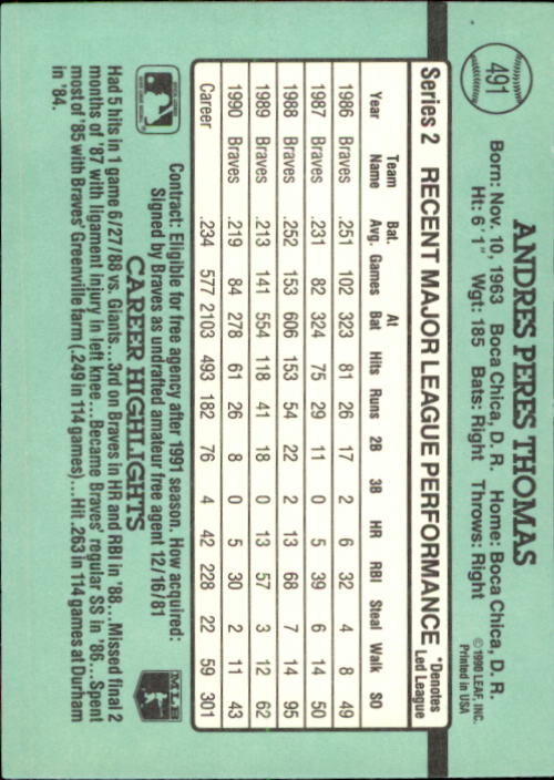 thumbnail 415  - 1991 Donruss Baseball Card Pick 273-521
