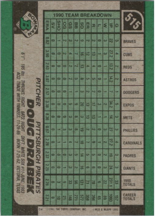 thumbnail 25  - 1991 Bowman Baseball (Pick Card From List 501-698) C76 06-22