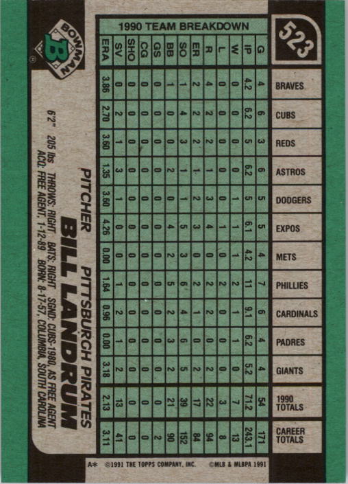 thumbnail 47  - A9914- 1991 Bowman Baseball Cards 501-704 +Rookies -You Pick- 10+ FREE US SHIP