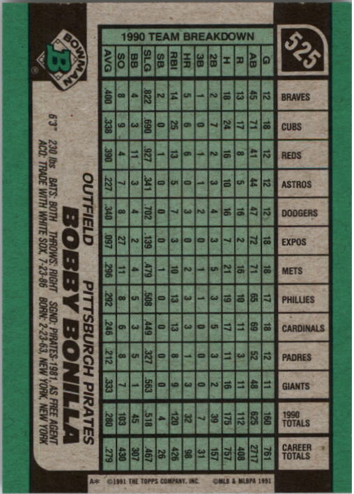 thumbnail 45  - 1991 Bowman Baseball (Pick Card From List 501-698) C76 06-22