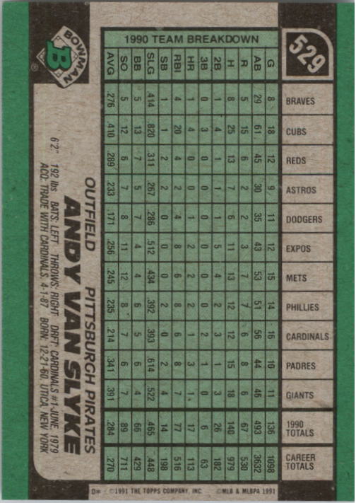 thumbnail 59  - A9914- 1991 Bowman Baseball Cards 501-704 +Rookies -You Pick- 10+ FREE US SHIP