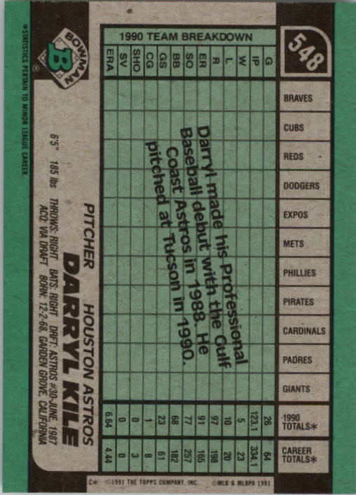 thumbnail 97  - A9914- 1991 Bowman Baseball Cards 501-704 +Rookies -You Pick- 10+ FREE US SHIP