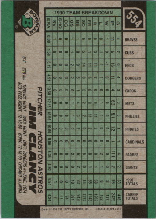 A9914- 1991 Bowman Baseball Cards 501-704 +Rookies -You Pick- 10+ FREE US SHIP - Picture 107 of 395