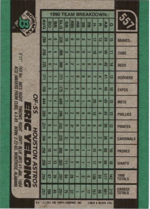 thumbnail 113  - A9914- 1991 Bowman Baseball Cards 501-704 +Rookies -You Pick- 10+ FREE US SHIP