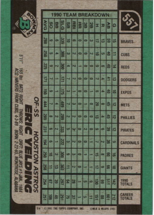 A9914- 1991 Bowman Baseball Cards 501-704 +Rookies -You Pick- 10+ FREE US SHIP - Picture 113 of 395