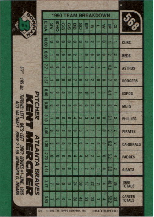 A9914- 1991 Bowman Baseball Cards 501-704 +Rookies -You Pick- 10+ FREE US SHIP - Picture 135 of 395
