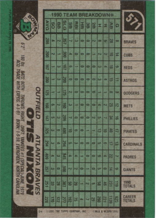 thumbnail 139  - A9914- 1991 Bowman Baseball Cards 501-704 +Rookies -You Pick- 10+ FREE US SHIP