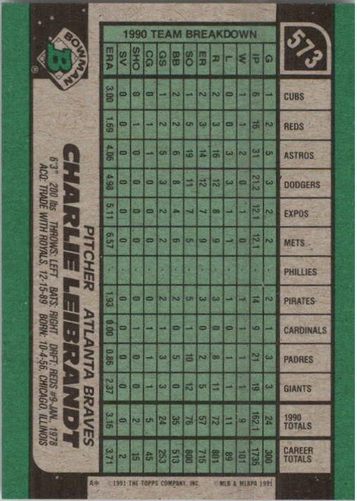 A9914- 1991 Bowman Baseball Cards 501-704 +Rookies -You Pick- 10+ FREE US SHIP - Picture 143 of 395