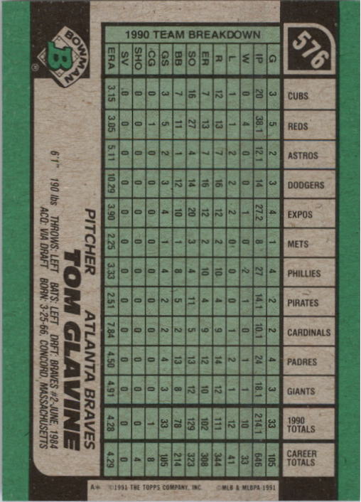 A9914- 1991 Bowman Baseball Cards 501-704 +Rookies -You Pick- 10+ FREE US SHIP - Picture 147 of 395