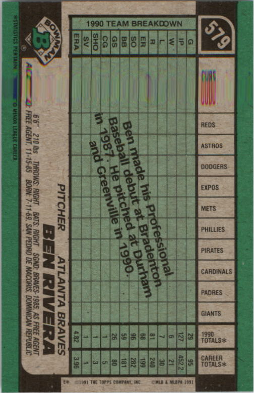 thumbnail 151  - A9914- 1991 Bowman Baseball Cards 501-704 +Rookies -You Pick- 10+ FREE US SHIP