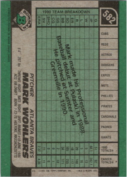 thumbnail 134  - 1991 Bowman Baseball (Pick Card From List 501-698) C76 06-22