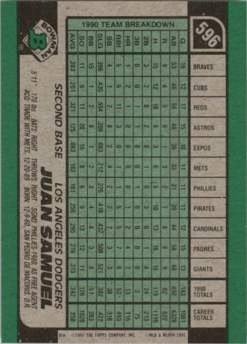 thumbnail 181  - A9914- 1991 Bowman Baseball Cards 501-704 +Rookies -You Pick- 10+ FREE US SHIP