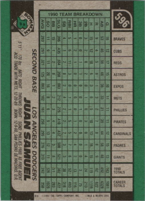 A9914- 1991 Bowman Baseball Cards 501-704 +Rookies -You Pick- 10+ FREE US SHIP - Picture 181 of 395
