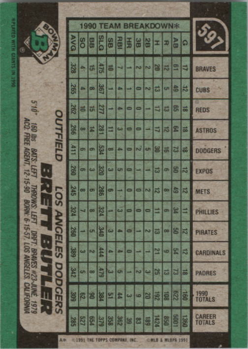 A9914- 1991 Bowman Baseball Cards 501-704 +Rookies -You Pick- 10+ FREE US SHIP - Picture 183 of 395