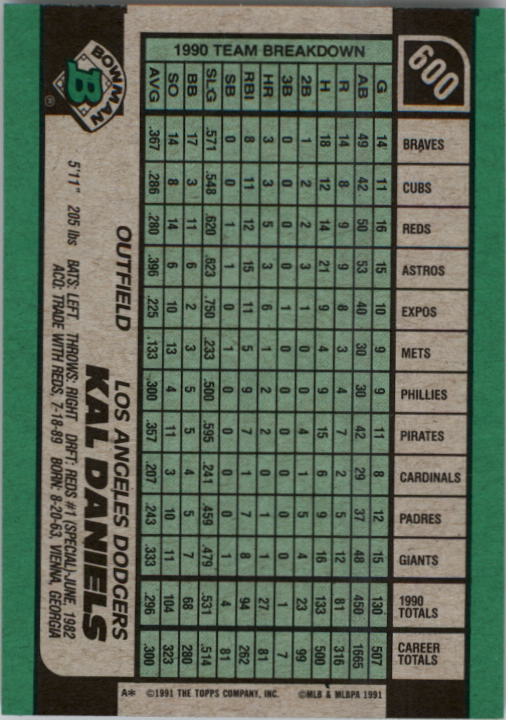 thumbnail 189  - A9914- 1991 Bowman Baseball Cards 501-704 +Rookies -You Pick- 10+ FREE US SHIP