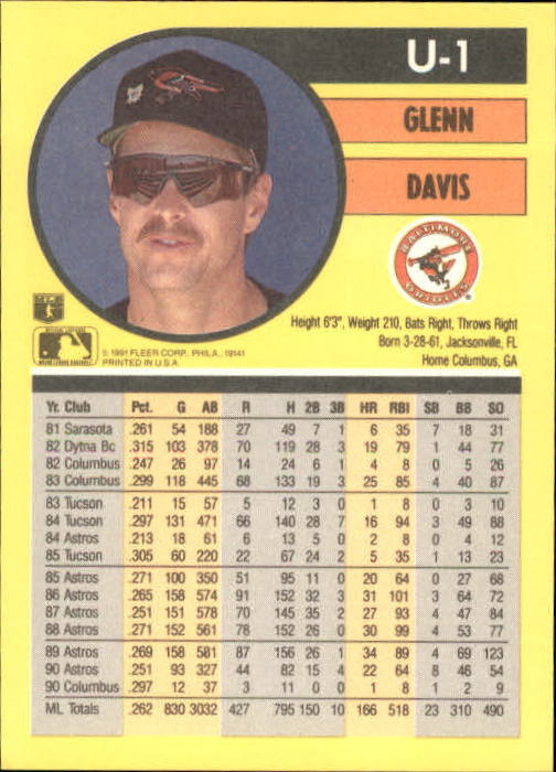 1991 Fleer Update Baseball Card Pick