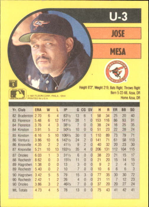 1991 Fleer Update Baseball Card Pick