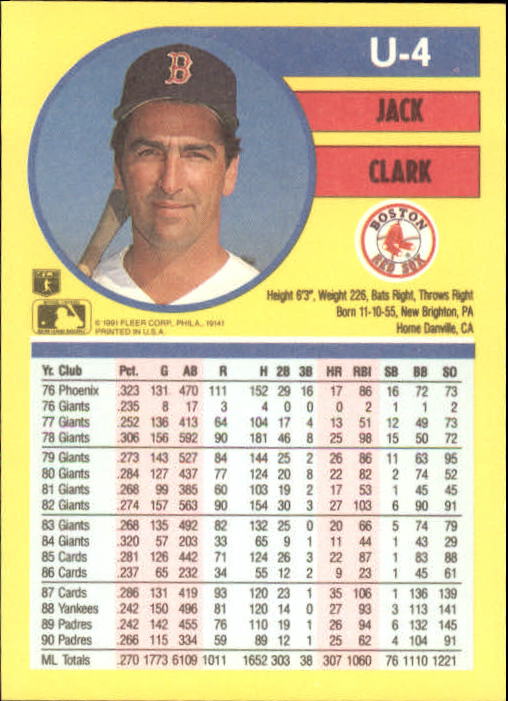 1991 Fleer Update Baseball Card Pick