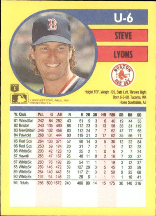 1991 Fleer Update Baseball Card Pick