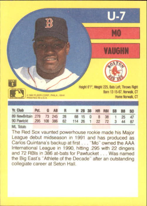 1991 Fleer Update Baseball Card Pick