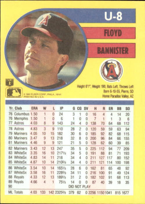 1991 Fleer Update Baseball Card Pick