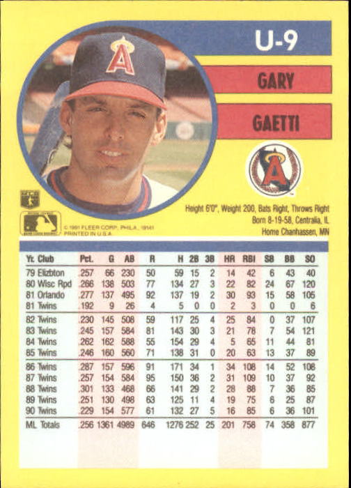 1991 Fleer Update Baseball Card Pick