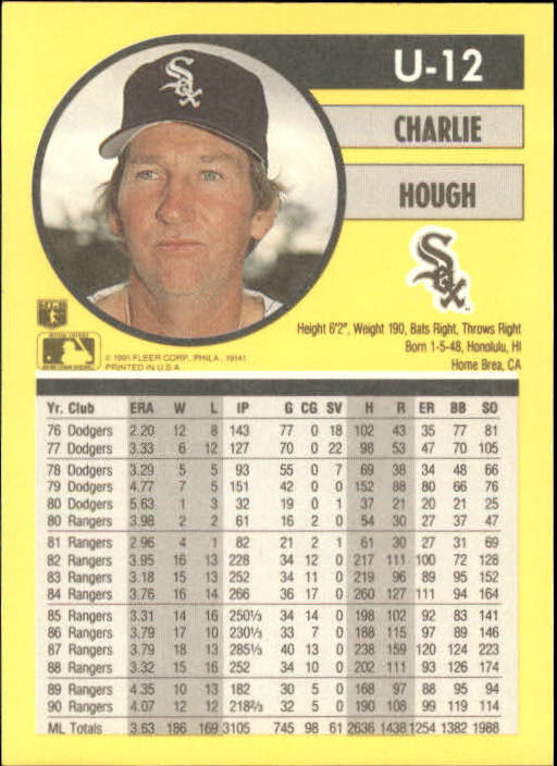 1991 Fleer Update Baseball Card Pick