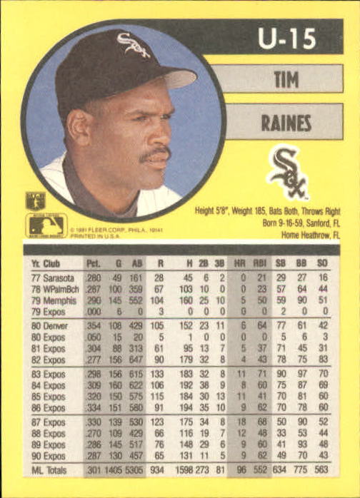 1991 Fleer Update Baseball Card Pick