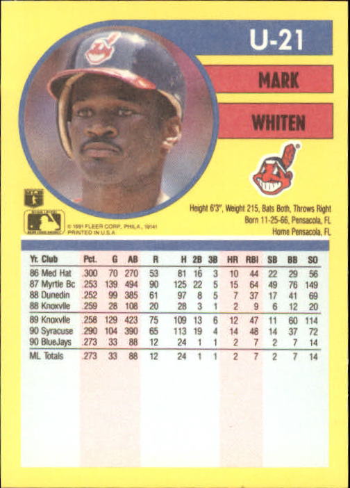 1991 Fleer Update Baseball Card Pick