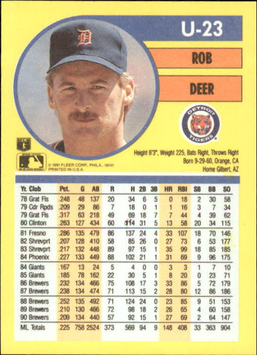 1991 Fleer Update Baseball Card Pick