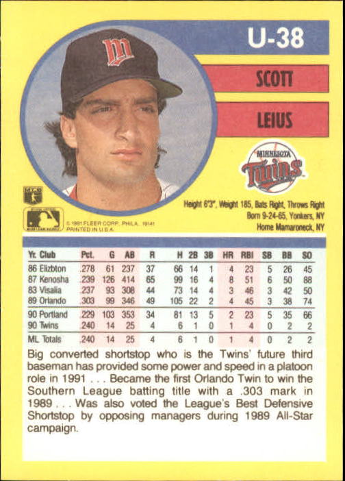 1991 Fleer Update Baseball Card Pick