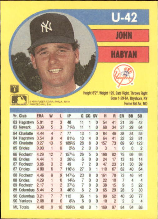 1991 Fleer Update Baseball Card Pick