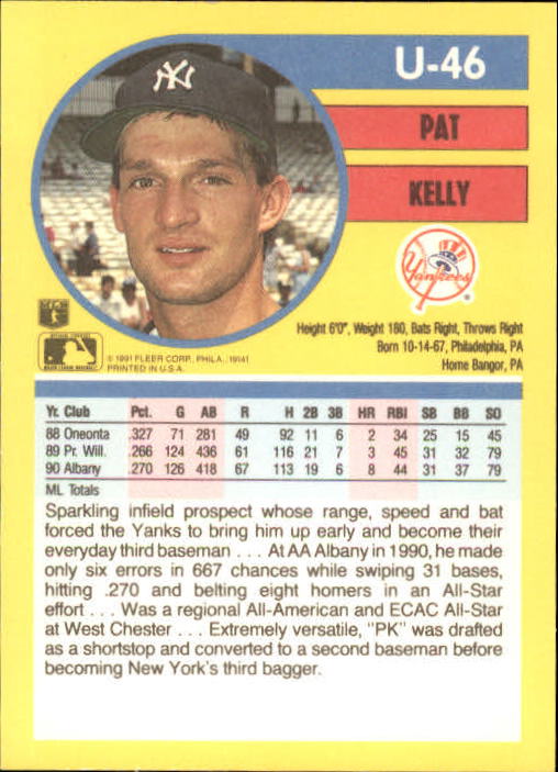 1991 Fleer Update Baseball Card Pick