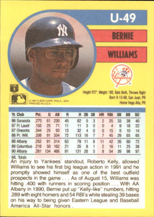 1991 Fleer Update Baseball Card Pick