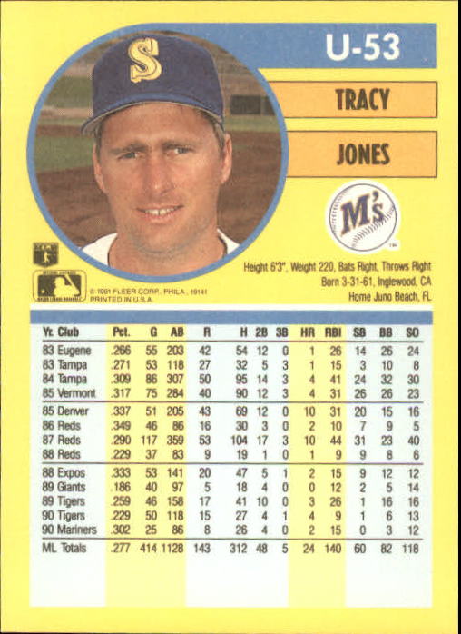 1991 Fleer Update Baseball Card Pick