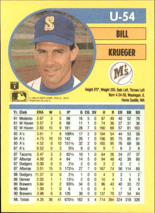 1991 Fleer Update Baseball Card Pick