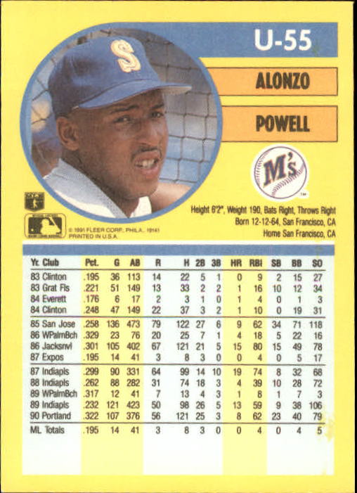 1991 Fleer Update Baseball Card Pick