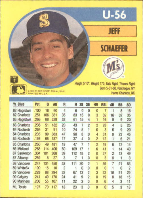 1991 Fleer Update Baseball Card Pick