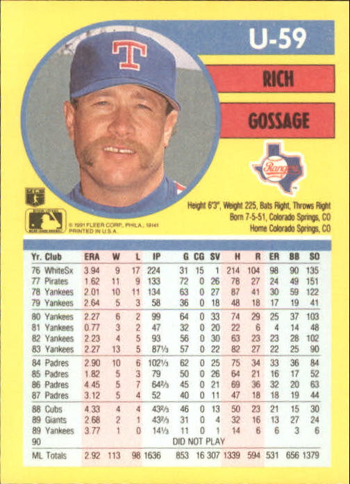 1991 Fleer Update Baseball Card Pick