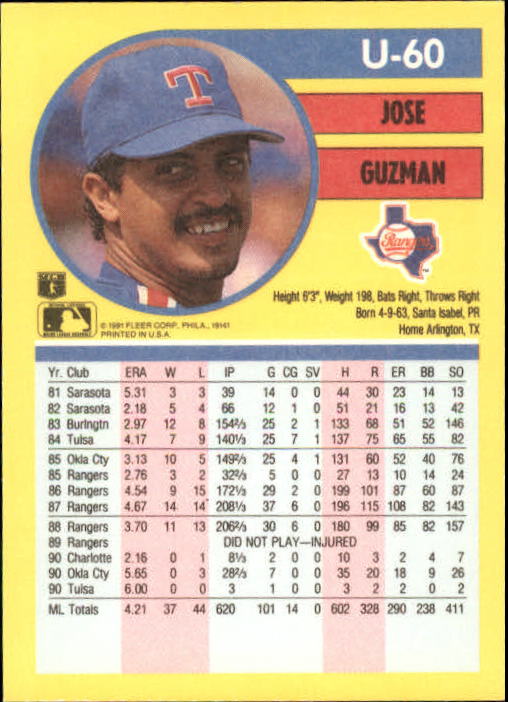 1991 Fleer Update Baseball Card Pick