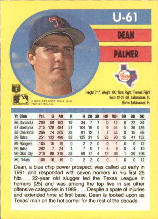 1991 Fleer Update Baseball Card Pick