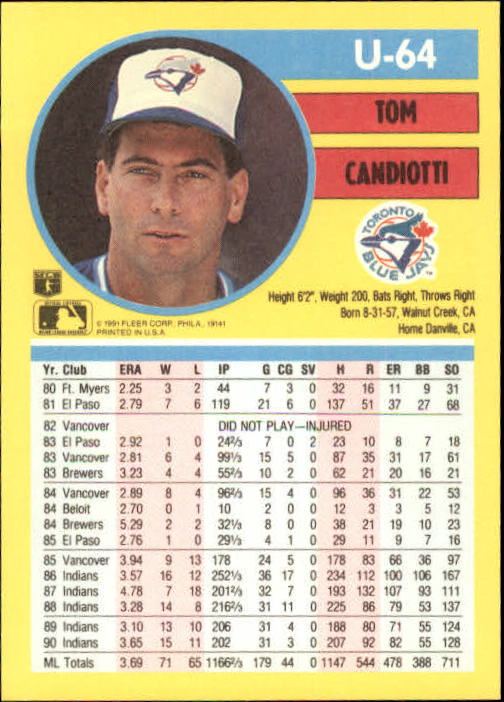 1991 Fleer Update Baseball Card Pick