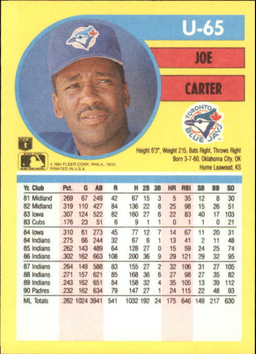 1991 Fleer Update Baseball Card Pick