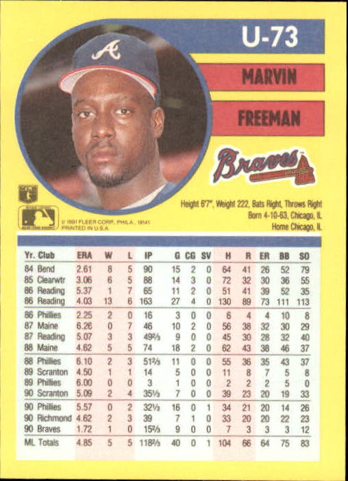 1991 Fleer Update Baseball Card Pick