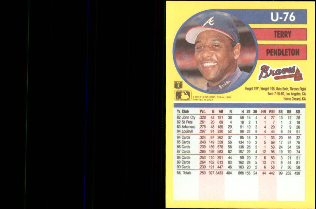 1991 Fleer Update Baseball Card Pick