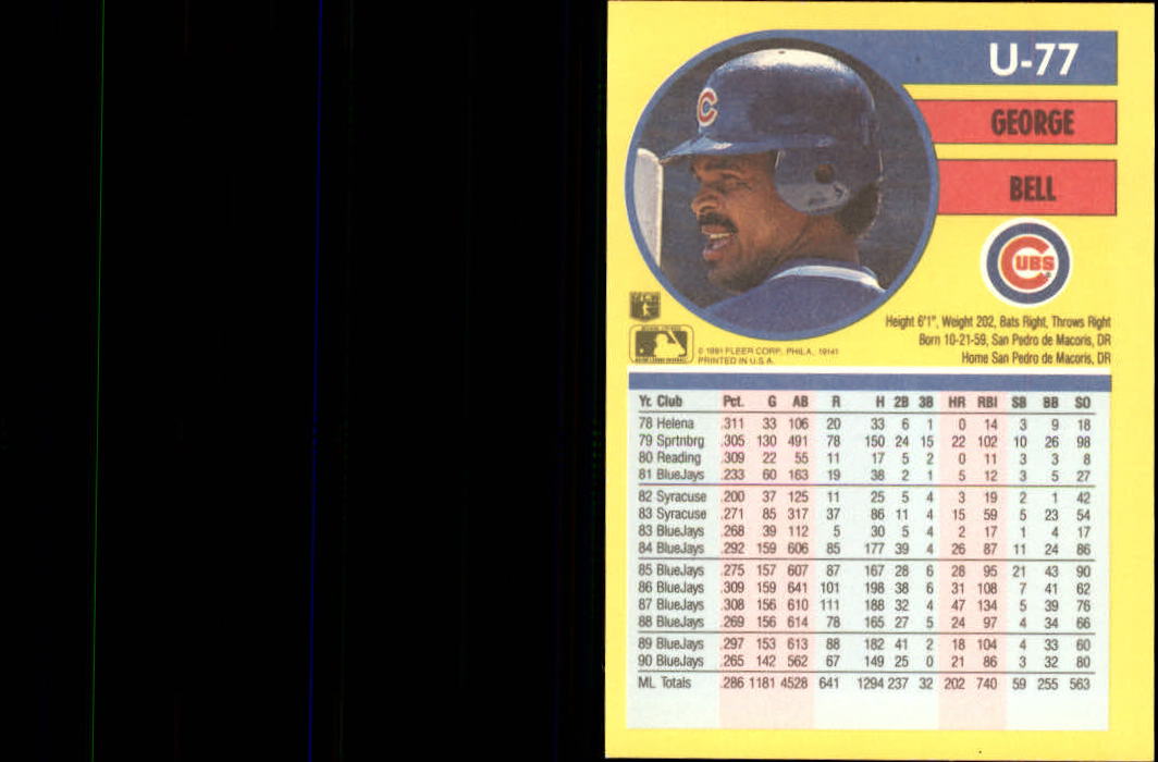 1991 Fleer Update Baseball Card Pick