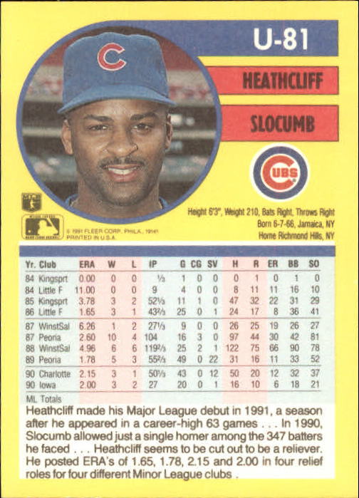 1991 Fleer Update Baseball Card Pick